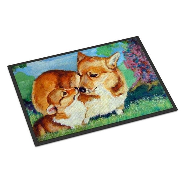 Carolines Treasures 7412JMAT 24 x 36 in. Corgi Mommas Love Indoor or Outdoor Mat 7412JMAT - main